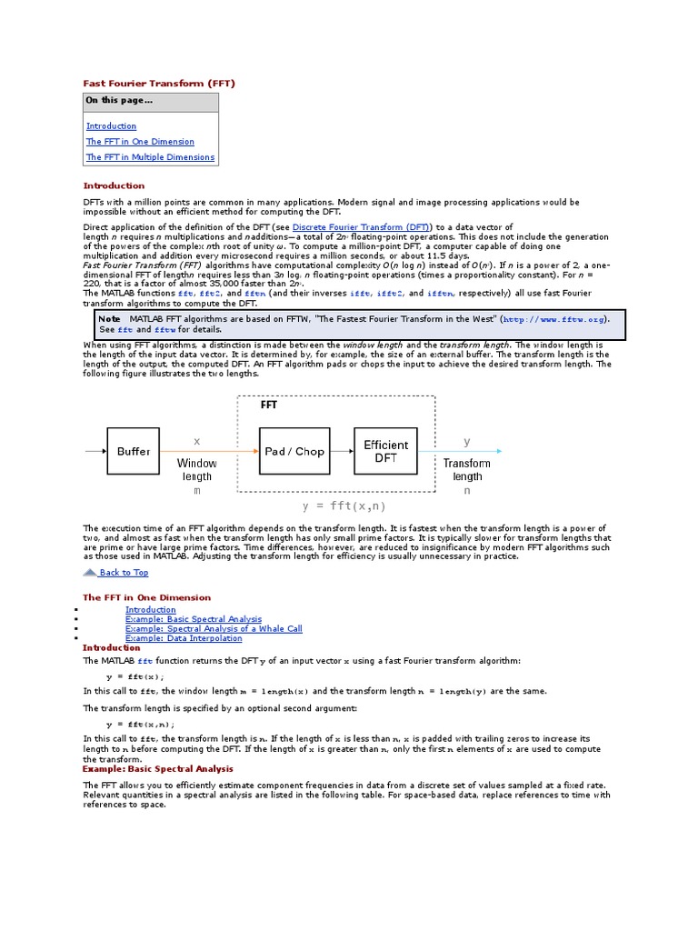 Fast Fourier Transform (FFT) in MATLAB | PDF | Fast Fourier Transform ...
