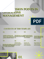 Key Decision Points in Operations Management