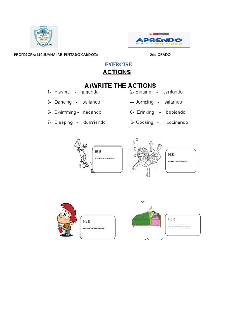 Ficha de Acciones en Ingles | PDF