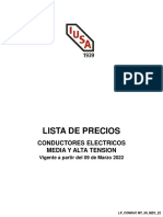 Lista de Precios Conductores Electricos Media y Alta Tension