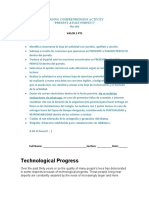 Reading comprehension on present and past perfect tenses