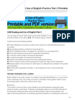 CAE Reading and Use of English Practice Test 2 Printable