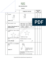 Sea Maths 2011: No. Test Items Working Column