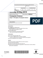 June 2019 QP - Paper 1 Edexcel Computer Science IGCSE
