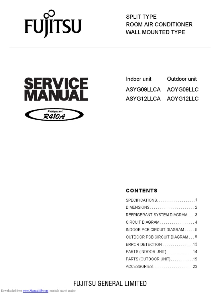 Fujitsu Split AC Error Codes Manual | PDF | Air Conditioning | Watt