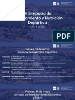 Agenda IV Simposio de Entrenamiento y Nutrición Deportiva 1