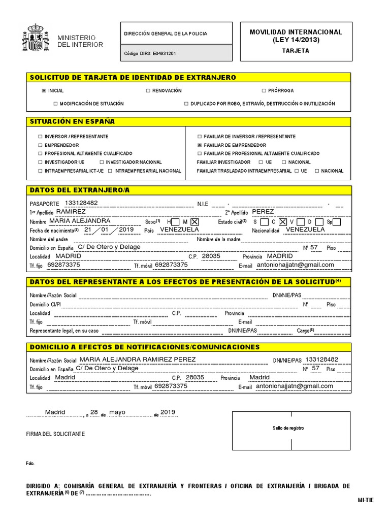 Solicitud de Autorización de Residencia M | PDF | Gobierno