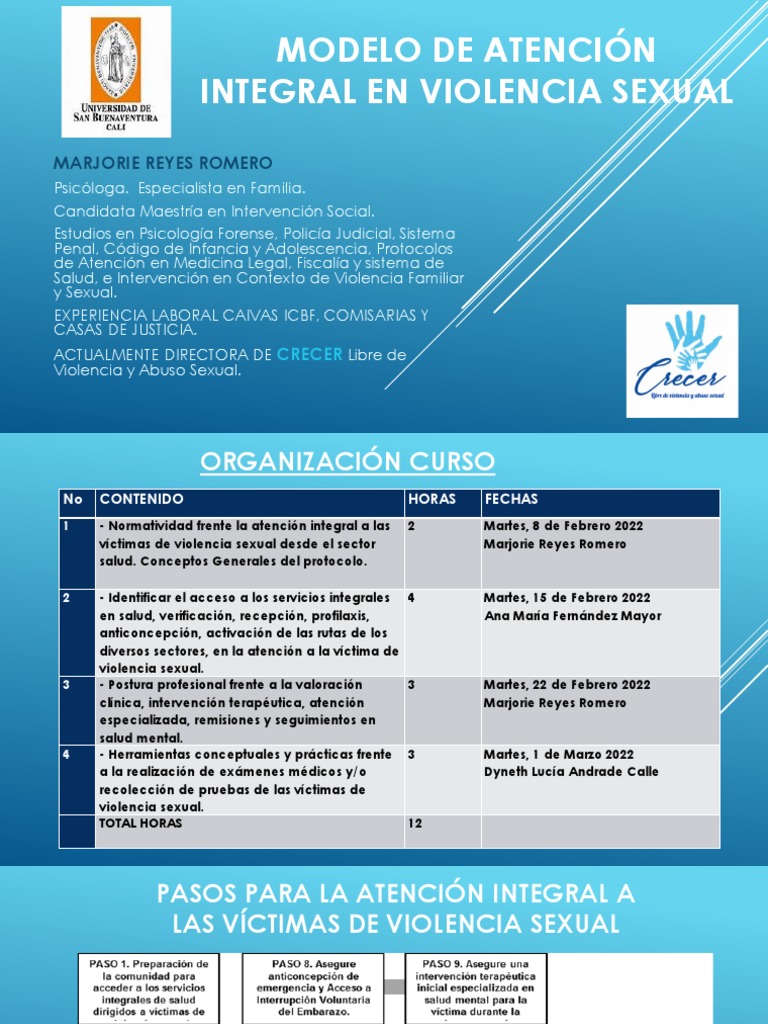 Modelo Integral de Atención en Violencia Sexual | PDF | Abuso sexual ...