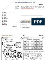 Semana 20. Plan de Actividades. 25-29 Enero.