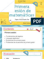 Primera sesión de matemáticas. Licenciatura