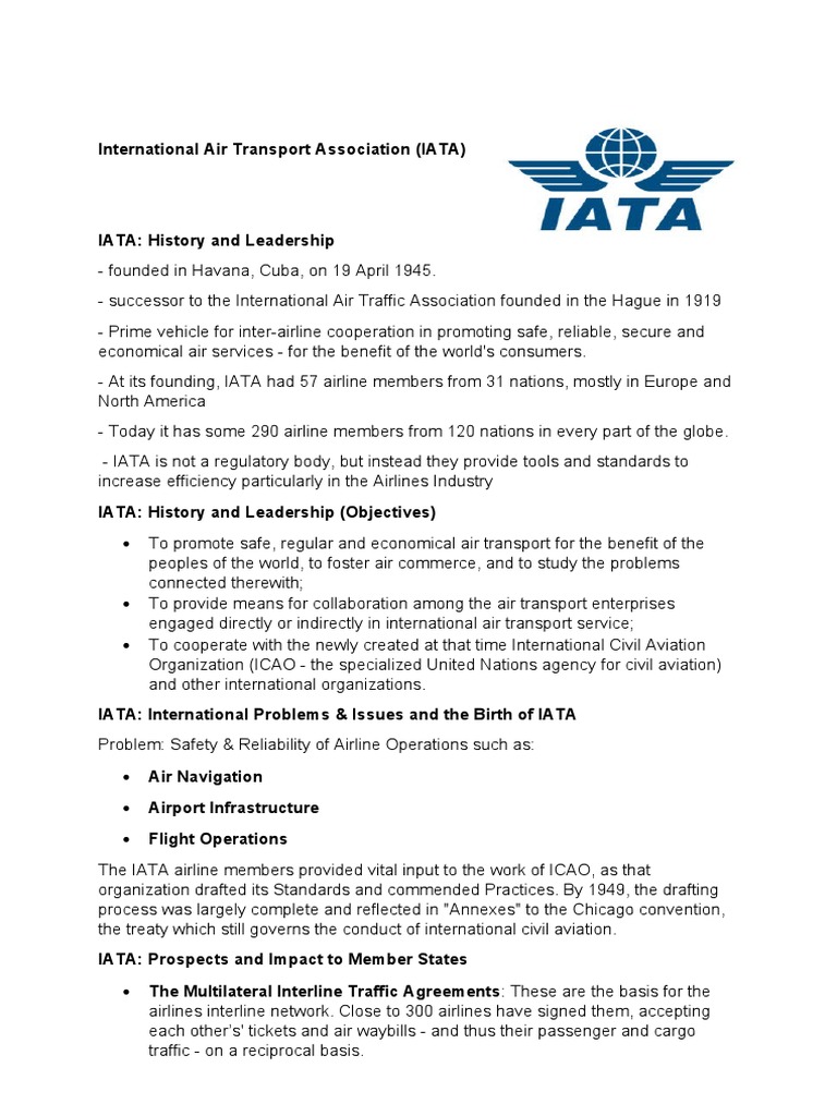 International Air Transport Association | PDF | Airlines | Transport