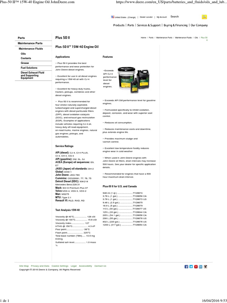 Plus 50 Ii 15w 40 Engine Oil