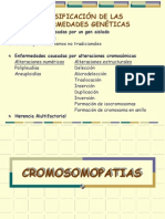 Alteraciones cromosómicas: clasificación y síndromes más frecuentes