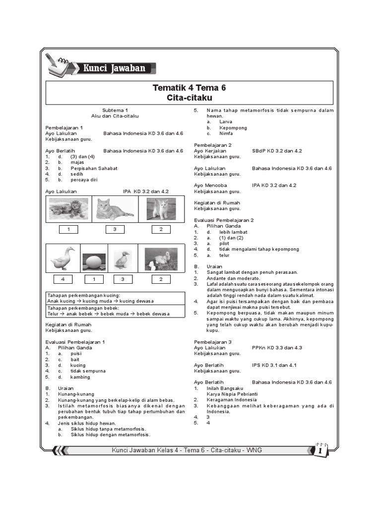 Kunci 4 Tema 6 Pilar Pustaka Finish Pdf