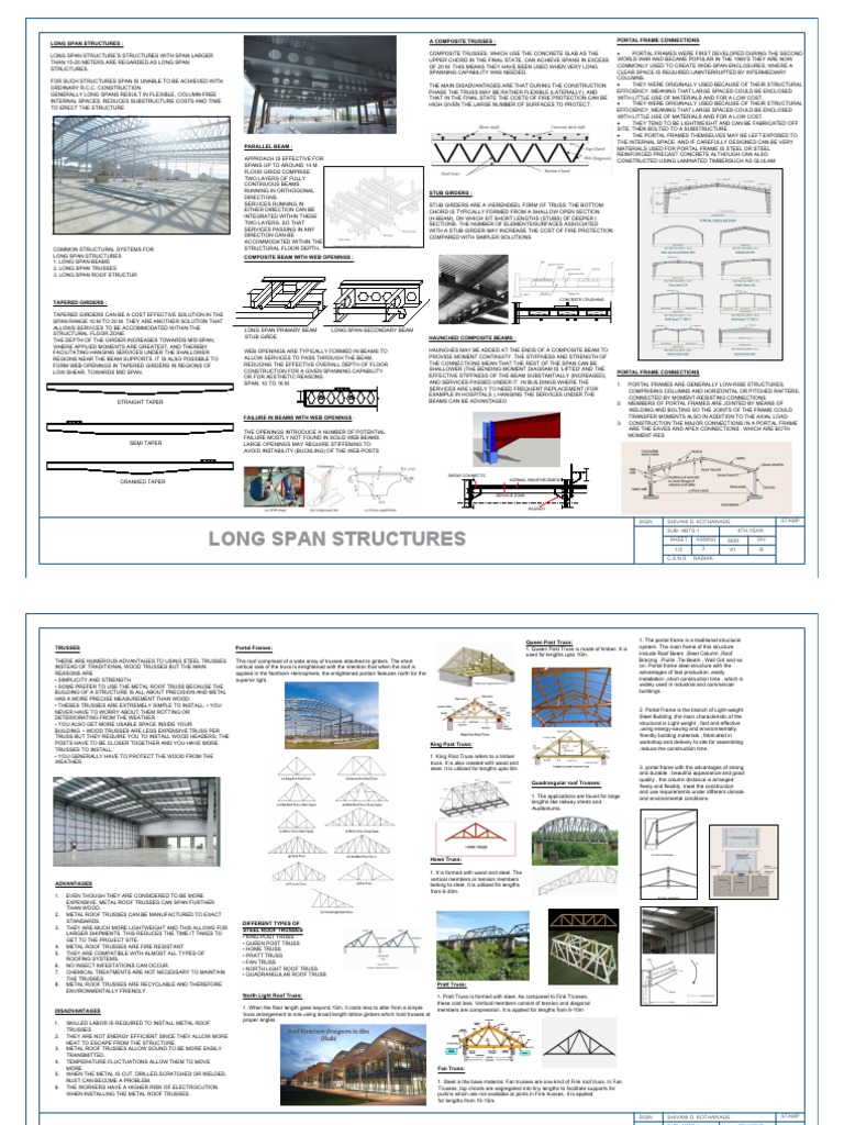 Long Span Structures Overview and Types | PDF | Truss | Beam (Structure)