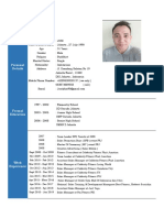 Curriculum Vitae: Personal Details