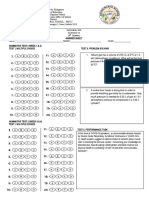 SCIENCE 10 SUMMATIVE TEST ANSWER SHEET