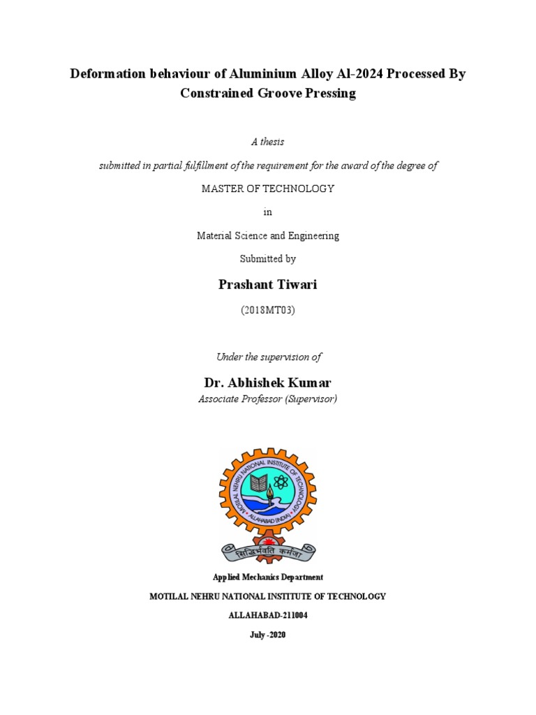Deformation Behaviour of Aluminium Alloy Al | PDF | Dislocation ...