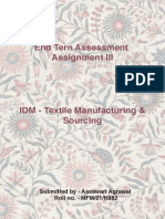 End Tern Assessment Assignment III Textile Manufacturing & Sourcing