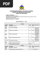 Pedagogia UFSC Matriz Curricular PREG PDF