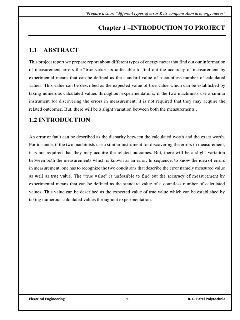 Chapter 1 Introduction To Project "Prepare A Chart "Different Types