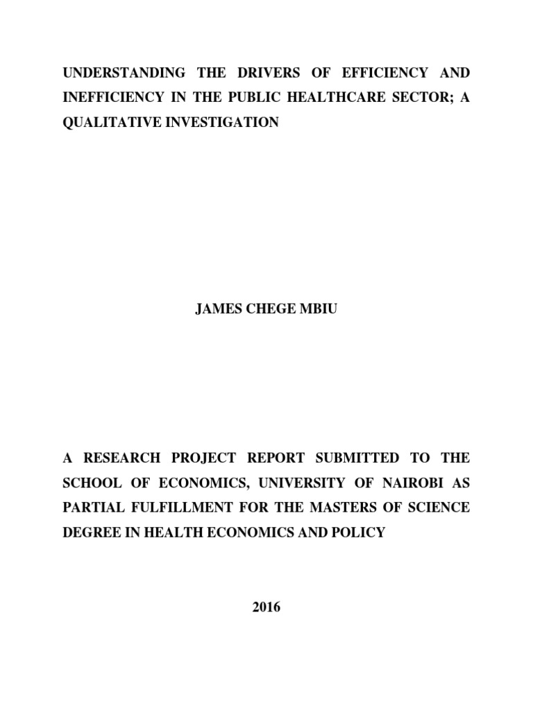 James Chege Mbiu | PDF | Health Care | Poverty