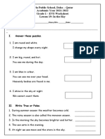 EVS - WS - Feb 6 To 11 - in The Sky - Worksheet