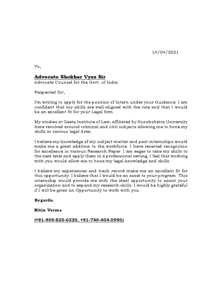 Cover Letter Legal Counsel PDF