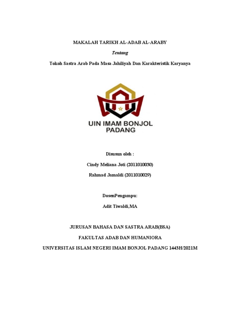 Tokoh Sastra Arab Jahiliyah dan Karya-karyanya | PDF