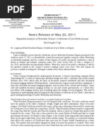 Download News Release Expanded Analysis of Obamas Certificate of Live Birth - May 22 2011 by ObamaRelease YourRecords SN56433457 doc pdf