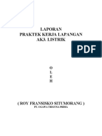 Laporan Praktek Kerja Lapangan Ak3. Listrik: (Roy Fransisko Situmorang)