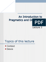 An Introduction To Pragmatics and Discourse