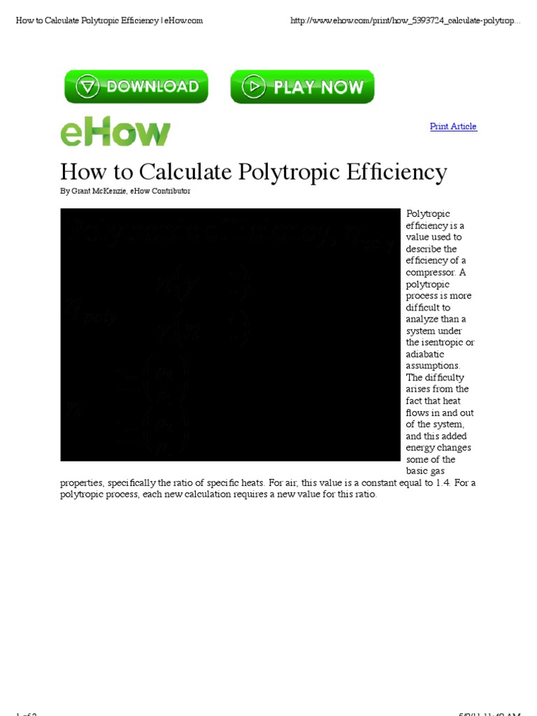 How To Calculate Polytropic Efficiency PDF Heat Mechanics