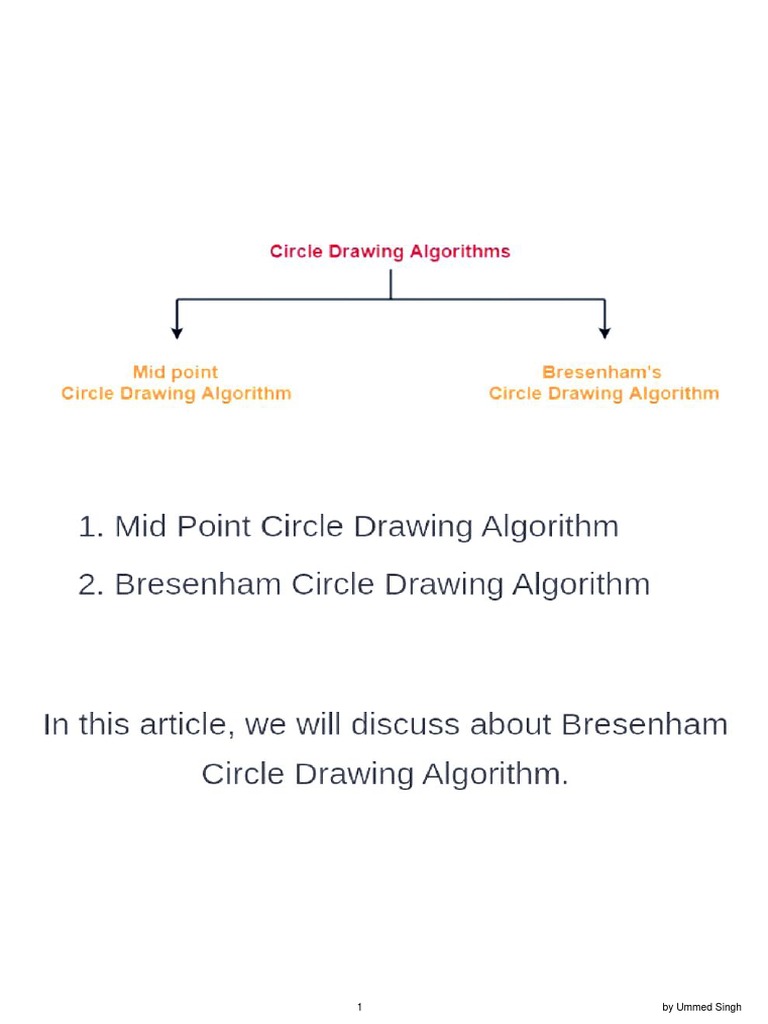 Bresenham's Circle Drawing Algorithm | PDF