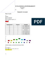 Module in Statistics and Probability: Summative Assessment