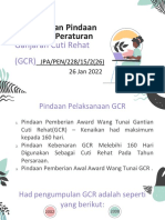 Surat Edaran Pindaan Dasar Dan Peraturan: Ganjaran Cuti Rehat (GCR)