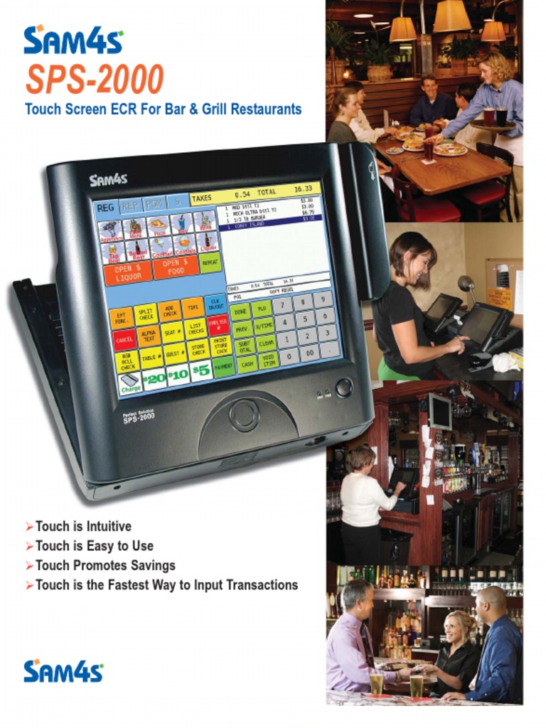 SAM4s SPS2000 Touch Screen ECR For Bar & Grill Restaurants PDF