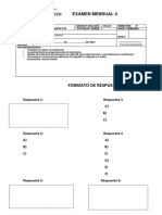 FORMATO DE RESPUESTA BIMESTRAL IV  4TO GRADO