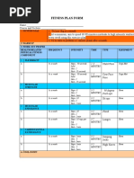 Fitness Plan Form