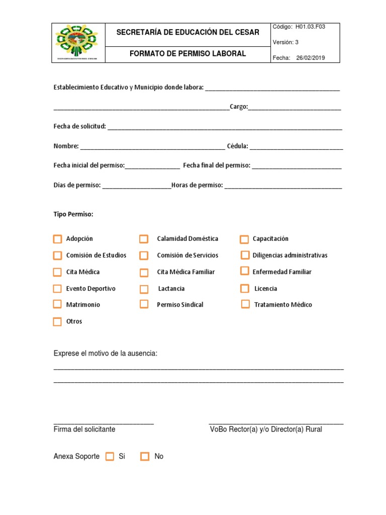 Formato Permiso Laboral | PDF