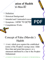 CUHS1 Classification of Hadith MAQBUL MARDUD Fabrication