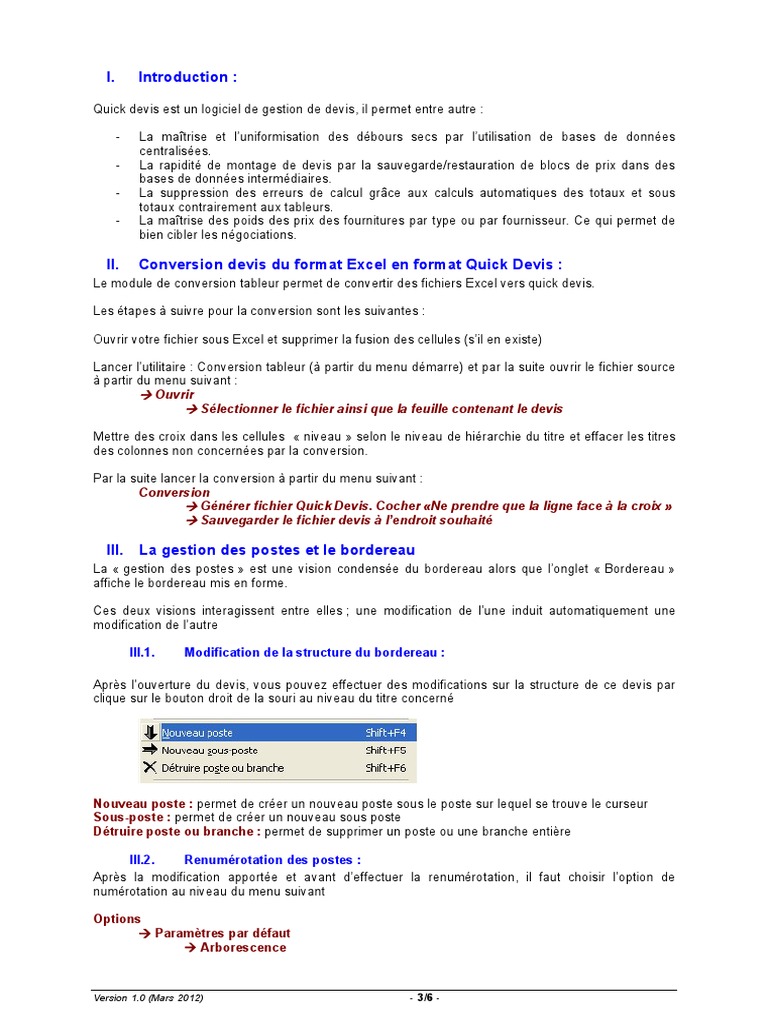 Guide de conversion vers Quick Devis | PDF | Microsoft Excel | Feuille ...