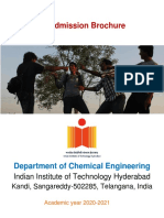 PHD Admission Brochure: Department of Chemical Engineering