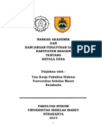 Rancangan Peraturan Daerah Kabupaten Sragen Tentang Kepala Desa
