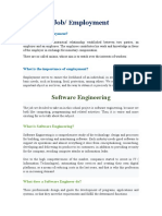 Job/ Mployment: Software Engineering