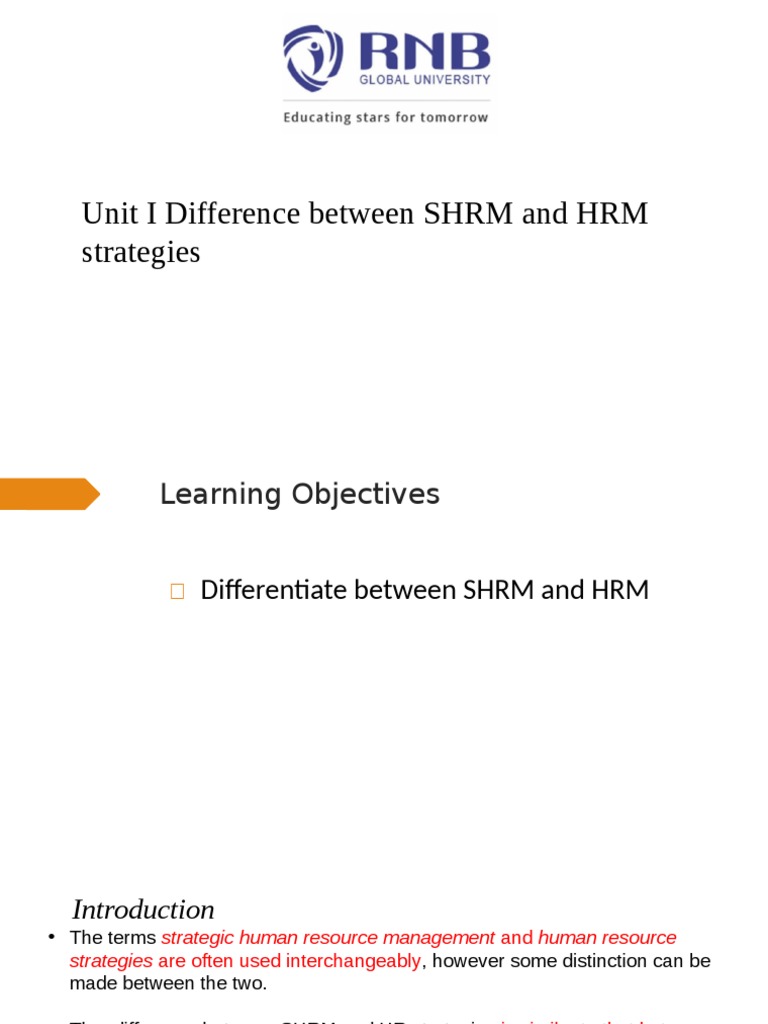 SHRM vs HRM: Key Differences Explained | PDF | Strategic Management ...