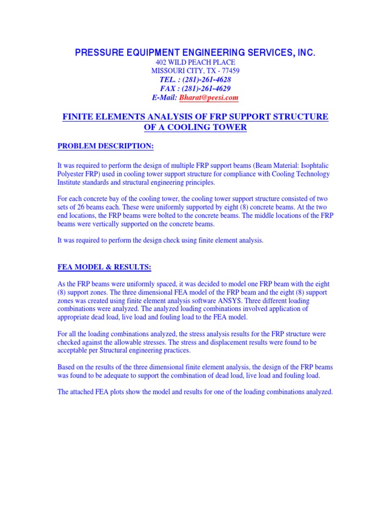 Pressure Equipment Engineering Services, Inc.: Problem Description | PDF
