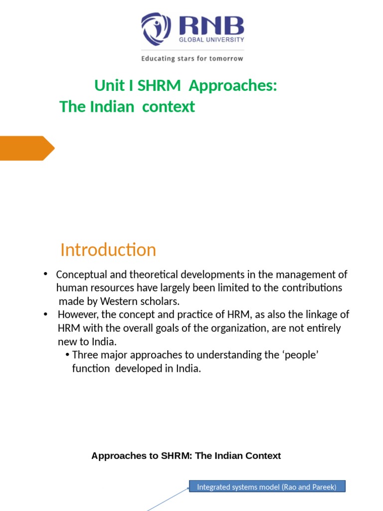 SHRM Approaches in the Indian Context | PDF | Human Resource Management ...