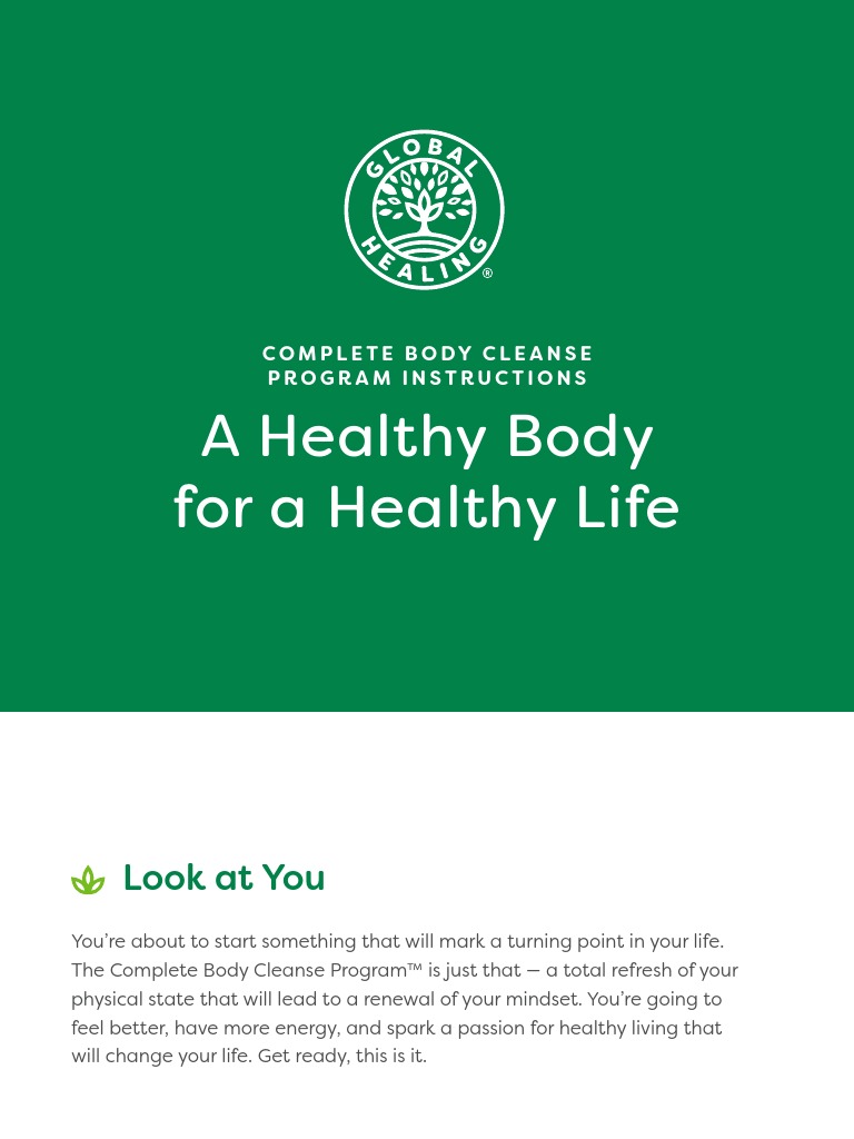 Global Healing Complete Body Cleanse Program Instructions PDF Foods