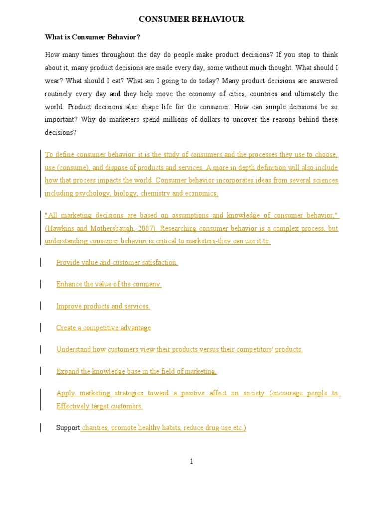 Consumer Behaviour: What Is Consumer Behavior? | PDF | Consumer ...
